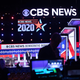 Staff from CBS News make final preparations on the Democratic National Committee Debate stage in Charleston, South Carolina, on February 25, 2020.